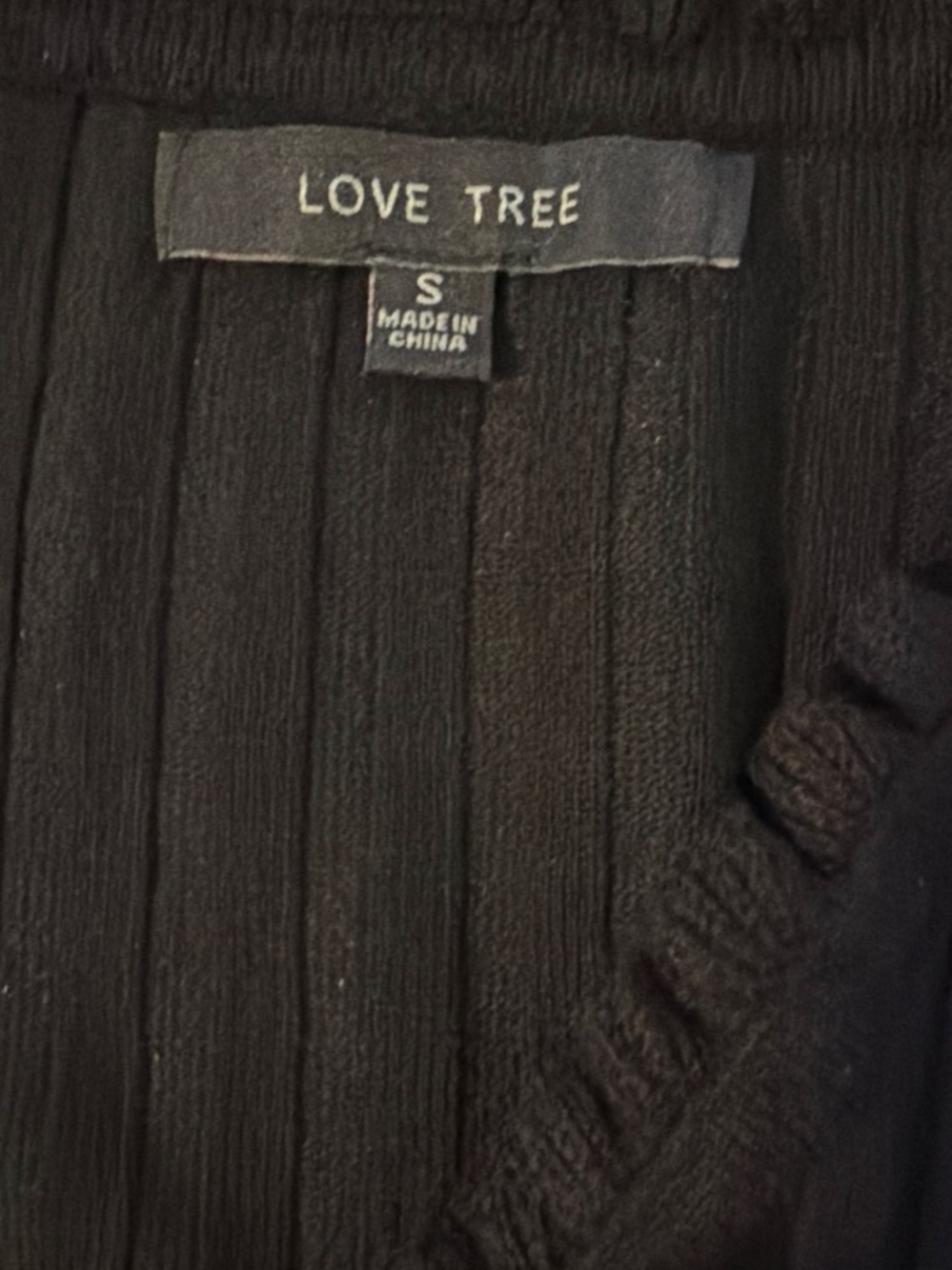 Love Tree Black Ribbed Button-Front Top - Picture 2 of 2